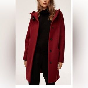 Aritzia BABATON Pearce Wool & Cashmere Coat, red, L